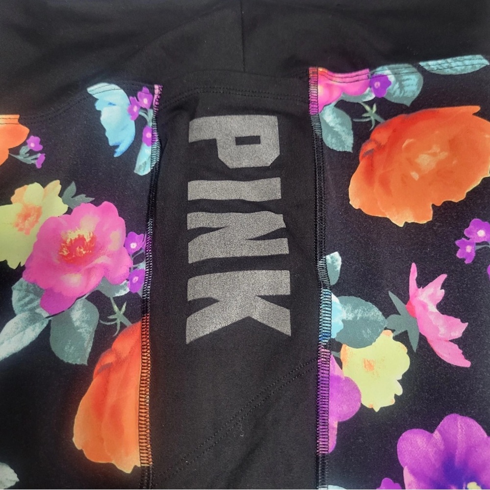 PINK Victoria's Secret Colorful Floral women’s Tropical Yoga  Pockets Leggings - Picture 5 of 7